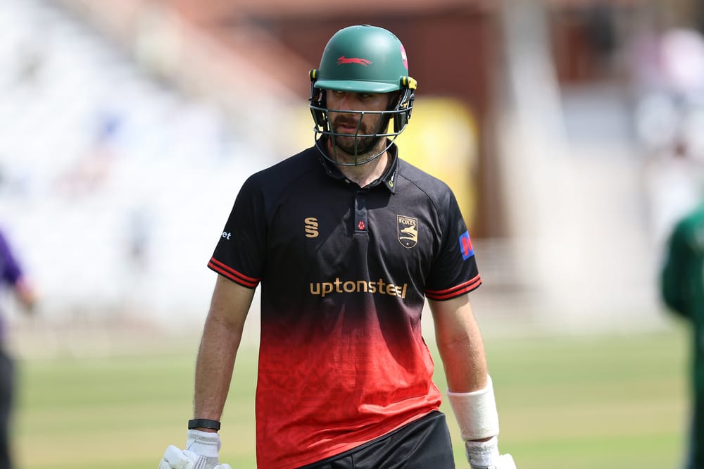 Leicestershire Foxes Stephen Eskinazi leaves the field unbeaten on 93 during the Metro Bank 1 Day Cup Group A match between Notts Outlaws and Leicestershire Foxes at Trent Bridge, Nottingham, UK on 28 July 2026.